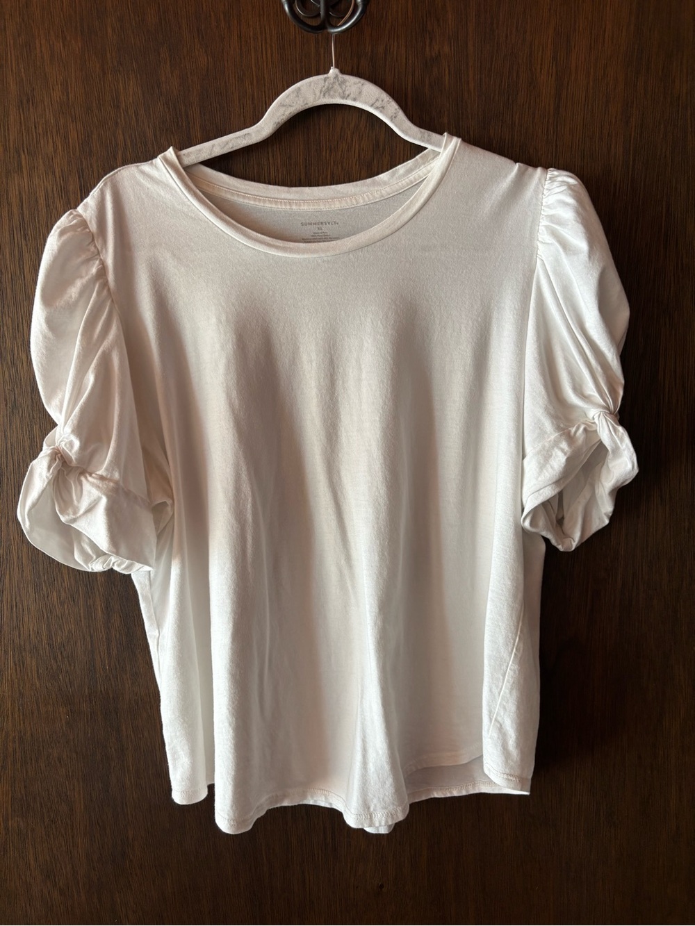 Summersalt White Tee With Tie-Detail Arms